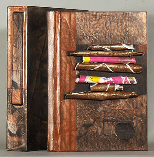 Cover Story 8 (2 of 2), a painting by artist Carolyn Leigh